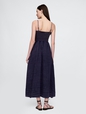 Crinkle Gauze Mixed Media Maxi Dress