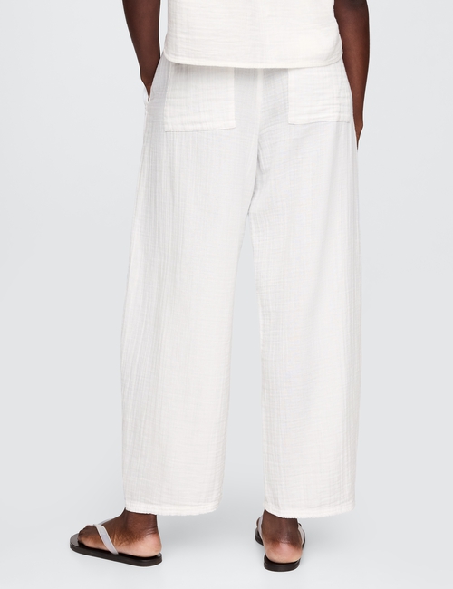 Crinkle Gauze Easy Barrel Pants