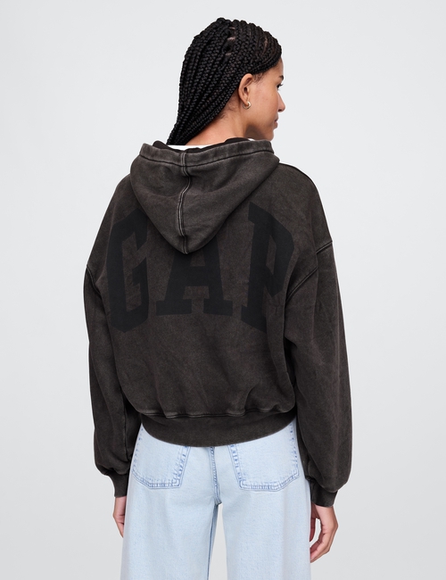 VintageSoft Arch Logo Cropped Hoodie