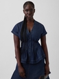 Gap × HFR Denim Peplum Shirt by IGDALYAH
