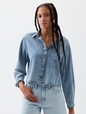 Cropped Denim Shirt