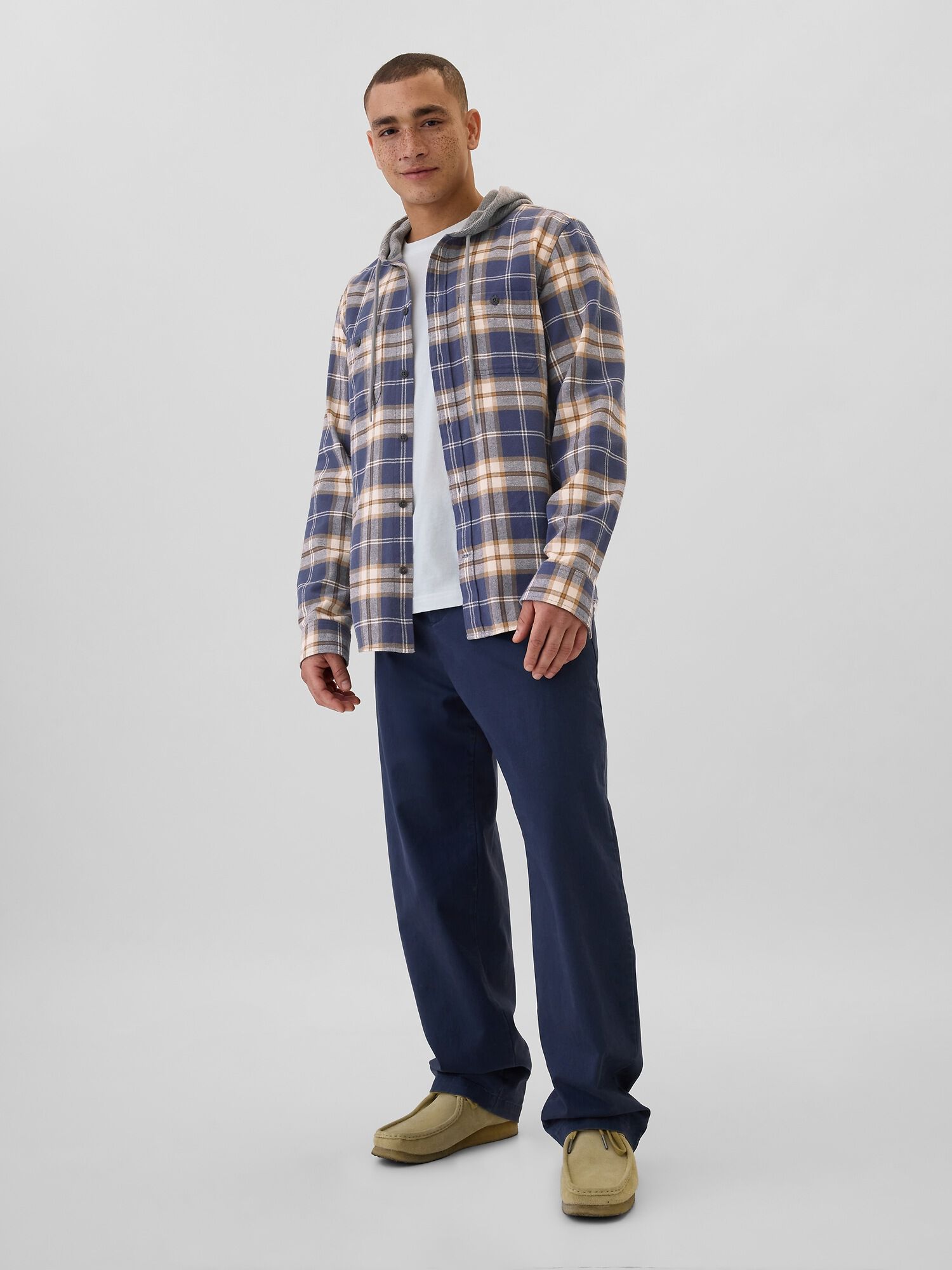 Shop Hoodie Flannel Shirt in Standard Fit for Men GAP UAE