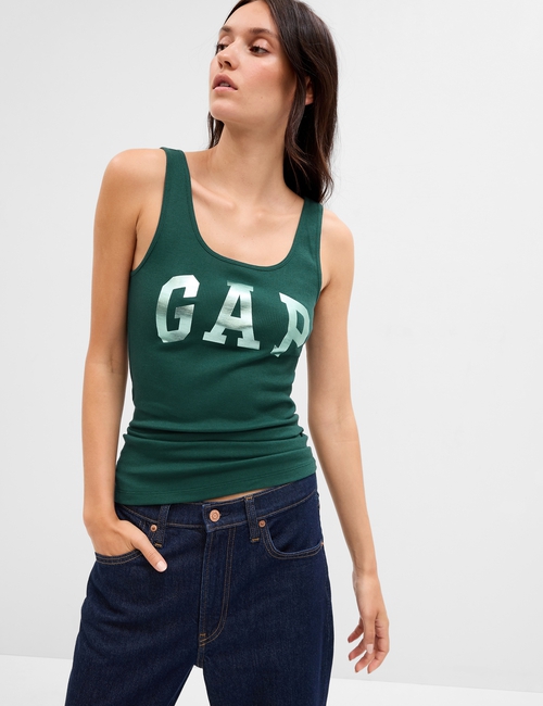 Ribbed Gap Logo Tank Top