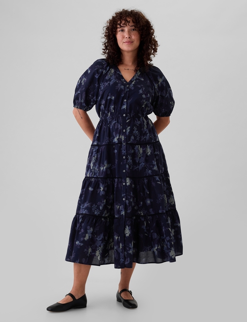 Tiered Maxi Shirtdress