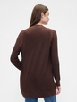 Relaxed Shaker-Stitch Open-Front Cardigan