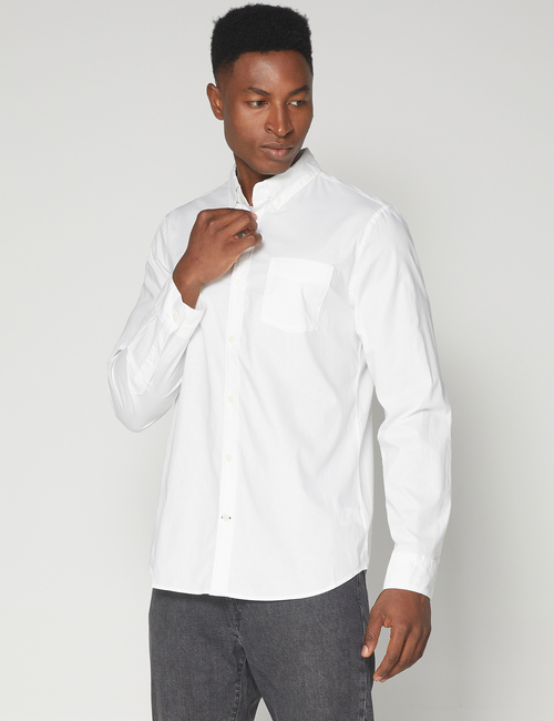 Stretch Poplin Shirt in Slim Fit