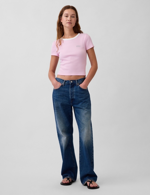 V-JPN IE SS LOGO RINGER RIB TEE