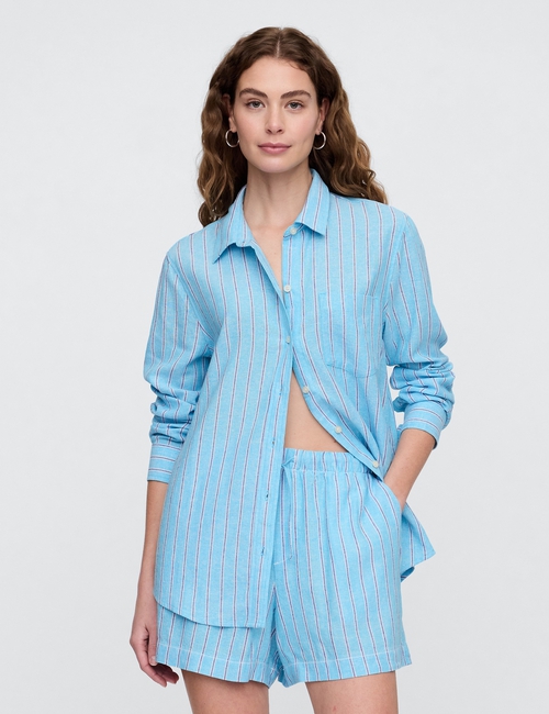 Linen-Blend Easy Shirt
