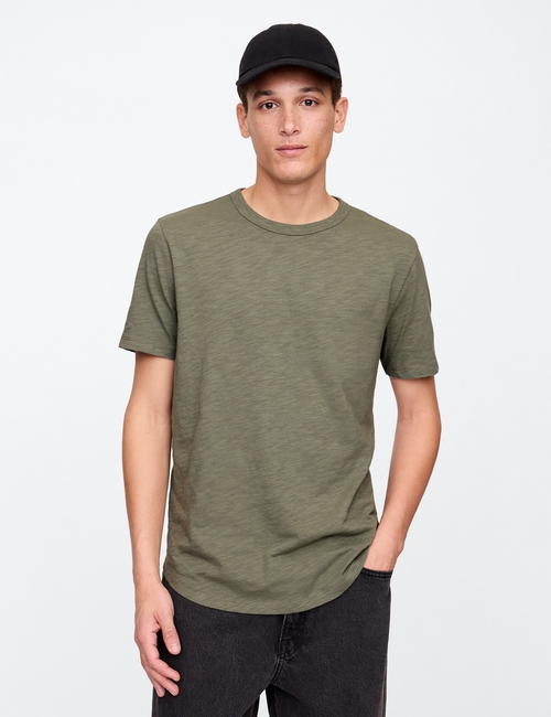Lived-In Curved Hem Crewneck T-Shirt