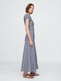 Gap × DÔEN 100% Linen Gingham Midi Dress