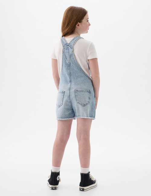 Shop Kids Denim Shortalls for Girls GAP Kuwait