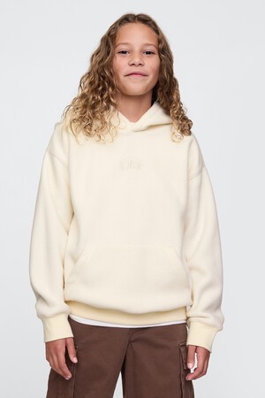 Kids Relaxed Gap Mini Logo Polar Fleece Hoodie
