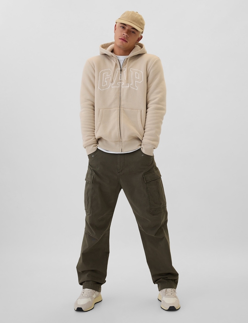 Gap Logo Sherpa-Lined Zip Hoodie