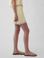 LACE TRIM MINI SKORT - LINEN