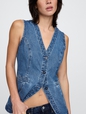 Longline Denim Vest