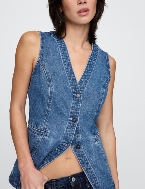Longline Denim Vest