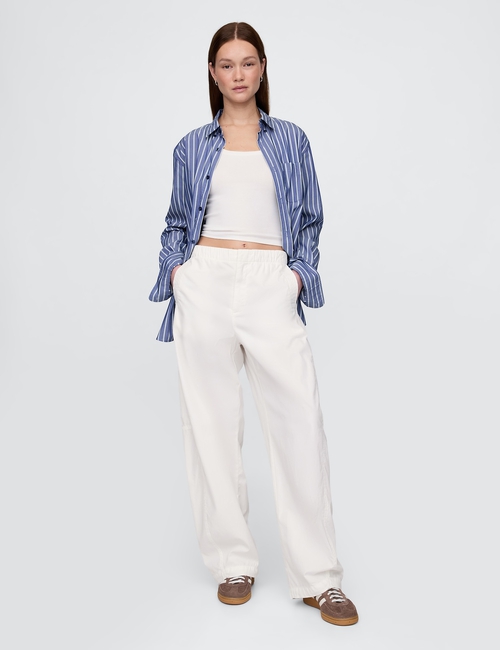 Low Rise Barrel Parachute Pants