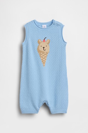 Baby Ice Cream Bear Crochet Shorty One-Piece