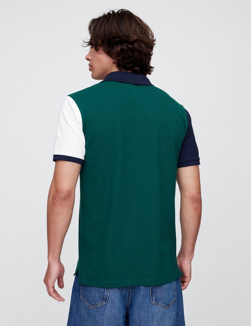 Colorblock Stretch Pique Polo Shirt