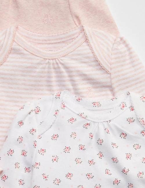 Baby First Favorite Floral Long Sleeve Bodysuit (3-Pack)