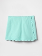 Kids Linen-Cotton Scalloped Wrap Skort