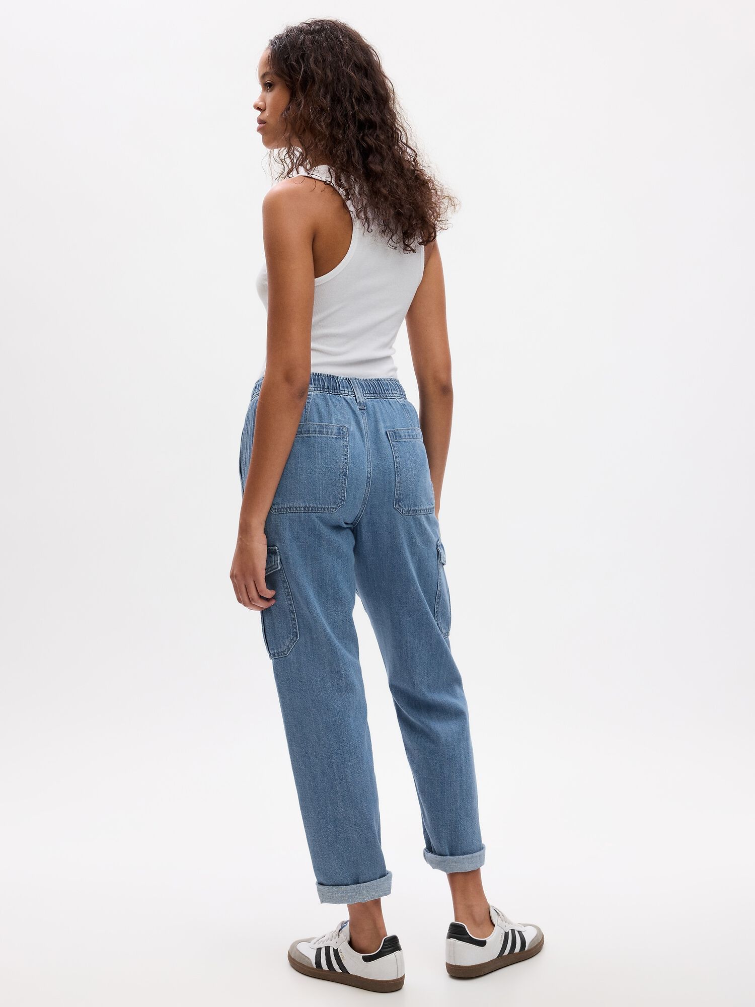 Shop Easy Denim Cargo Joggers for GAP UAE