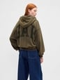VintageSoft Crop Logo Hoodie