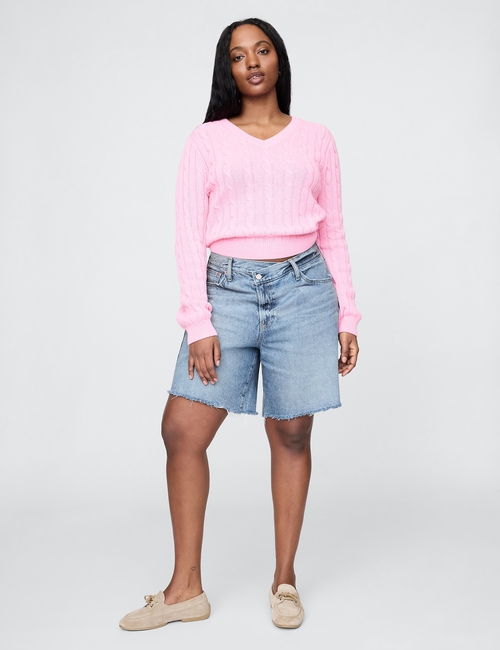 8" Mid Rise '90s Loose Denim Bermuda Shorts