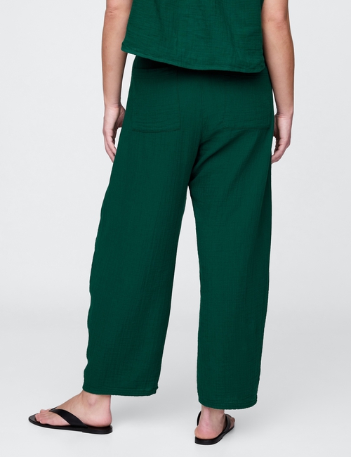 Crinkle Gauze Easy Barrel Pants