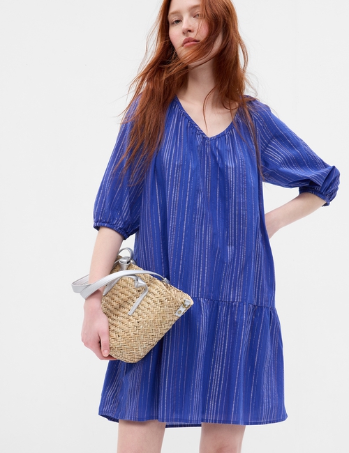 gap crinkle gauze tiered mini dress Crinkle Gauze Tiered Mini Dress