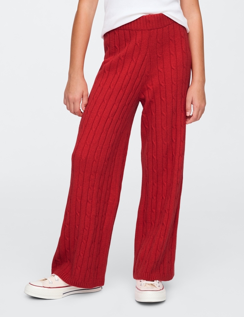 Kids CashSoft Cable-Knit Sweater Pants