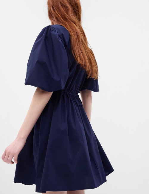 Balloon Sleeve Mini Dress