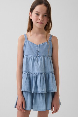 Kids Denim Tiered Tank Top