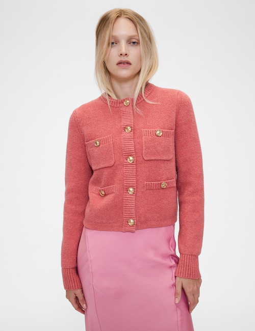 GAP STUDIO CROPPED GOLD BUTTON JACKET CARDIGAN