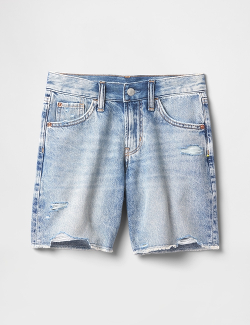 Kids Low Rise Stride Denim Bermuda Shorts