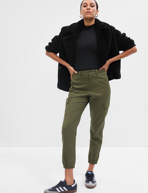 Girlfriend Khaki Cargo Joggers