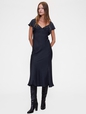 GAP STUDIO WASH FLUTER SLEEVE MIDI DRESS