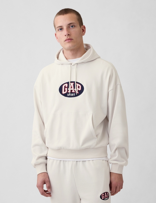 VintageSoft Terry Oversized Gap Logo Crop Hoodie