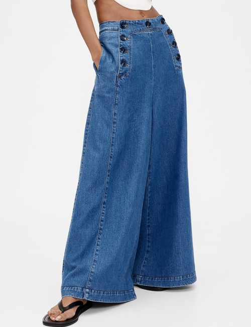 GapStudio High Rise Denim Sailor Pants