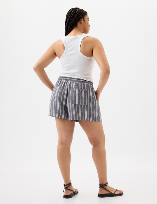 4" Mid Rise Stripe Linen-Blend Shorts