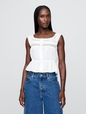 Lace-Trim Peplum Top