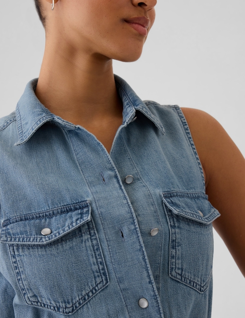 GapHeritage Western Denim Midi Dress