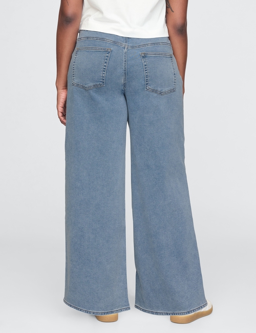 Mid Rise Knit Easy Baggy Jeans