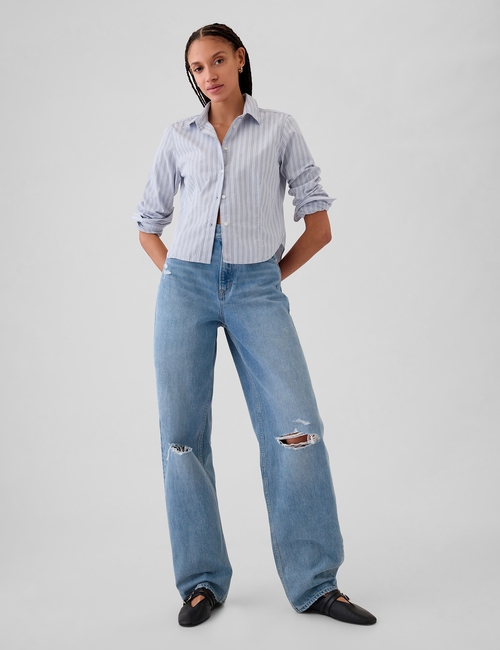 Organic Cotton Cropped Shirt