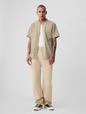 Linen-Cotton Collarless Shirt