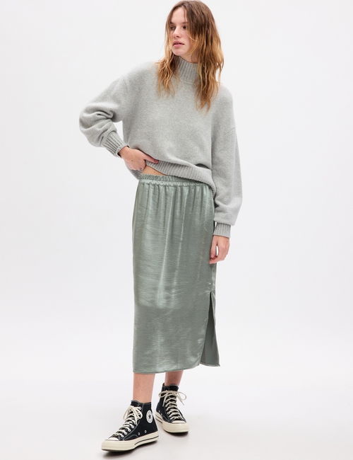 Satin Midi Skirt