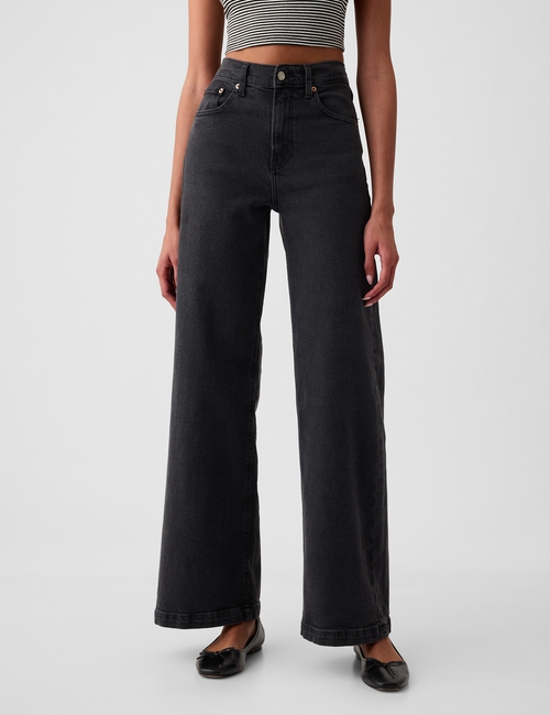 High Rise Stride Wide-Leg Jeans