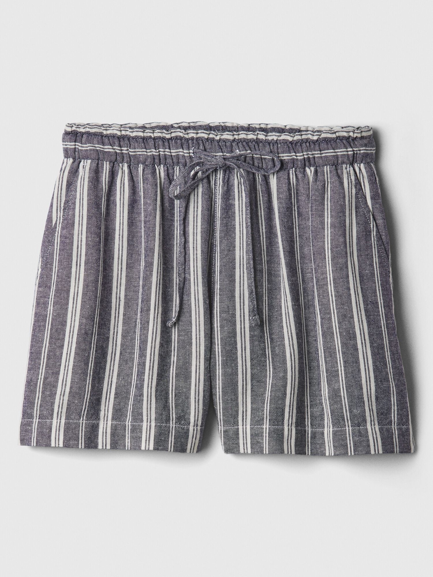 Striped linen shorts discount