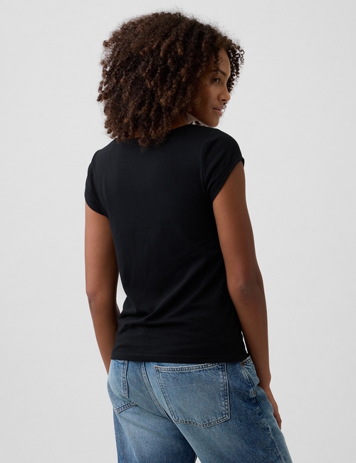 Stretch Jersey Boatneck T-Shirt