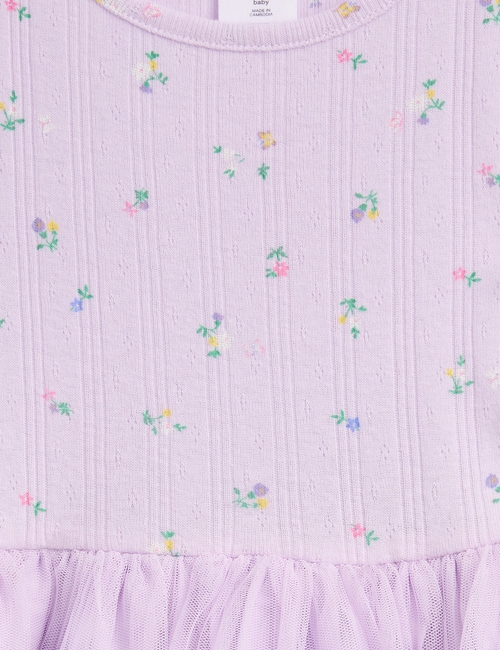 Baby & Toddler Pointelle & Tulle Mixed Media Dress